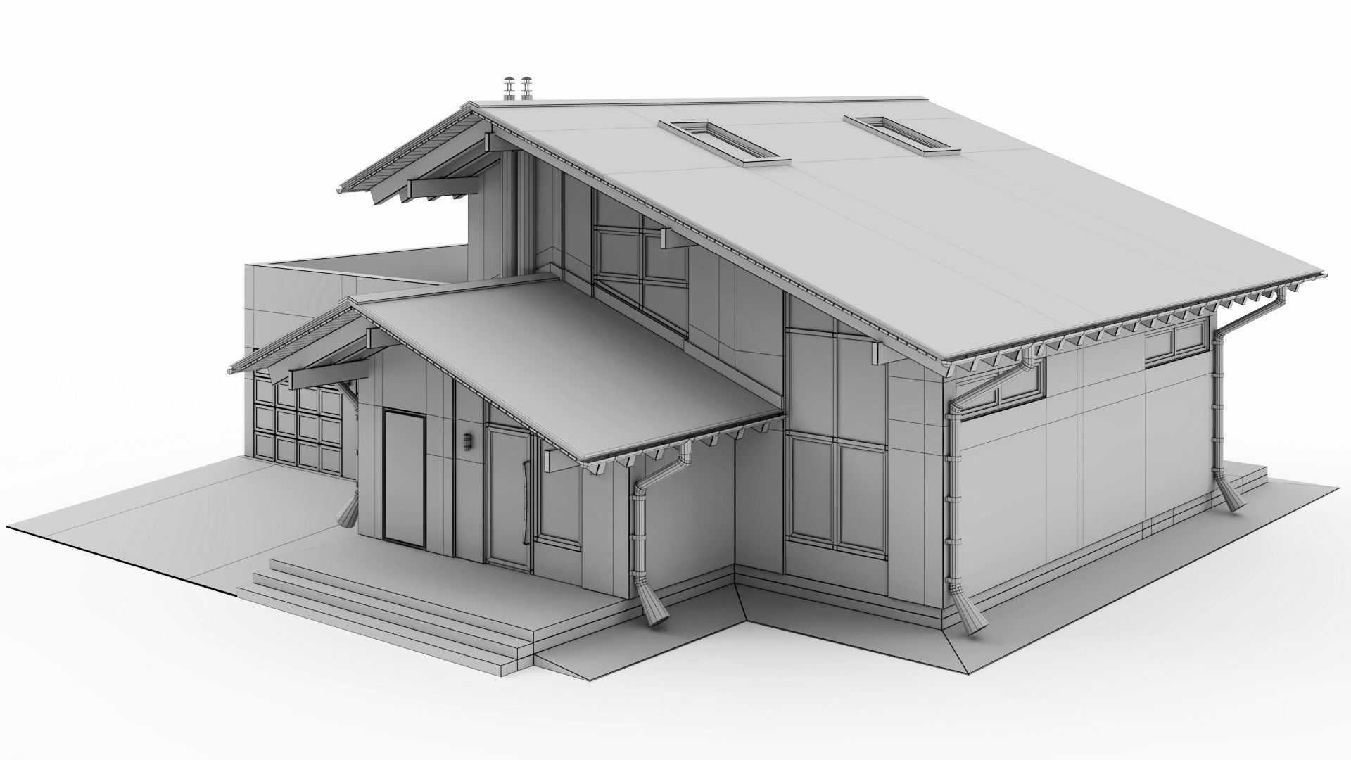 Modern swiss chalet 3D model_51