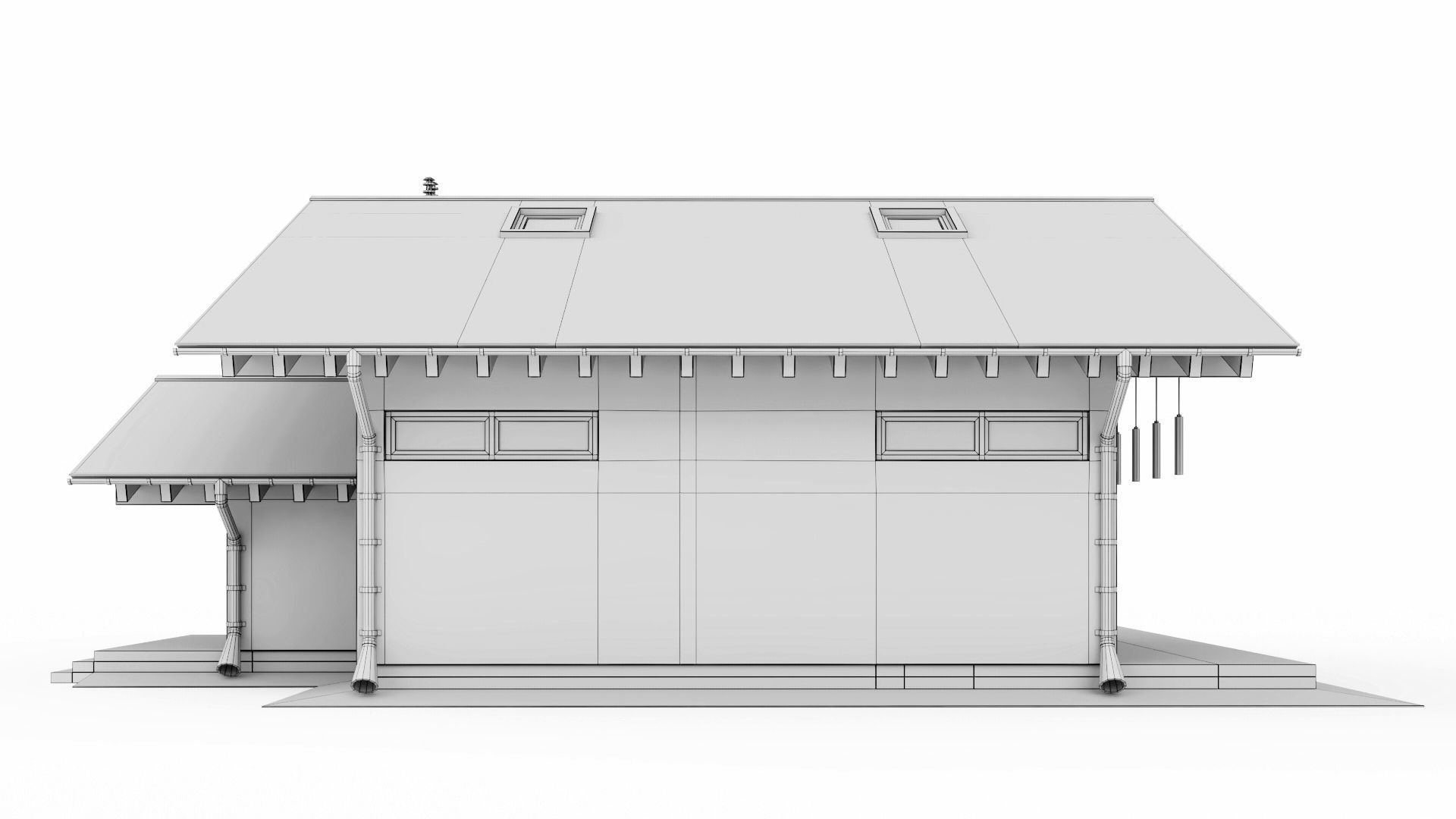 Modern swiss chalet 3D model_45