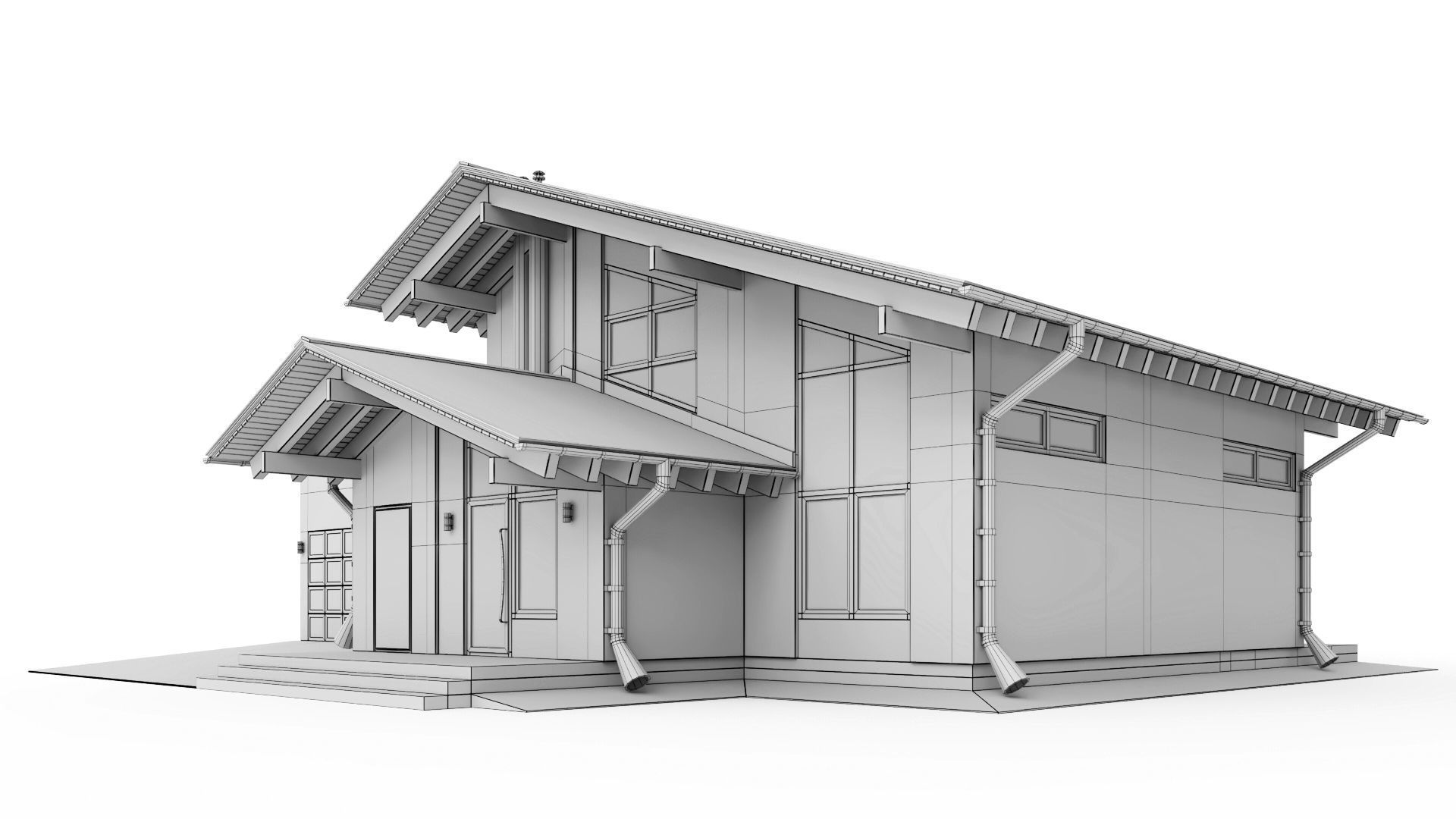 Modern swiss chalet 3D model_44