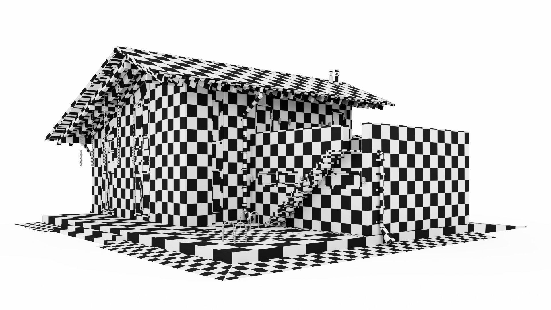 Modern swiss chalet 3D model_25
