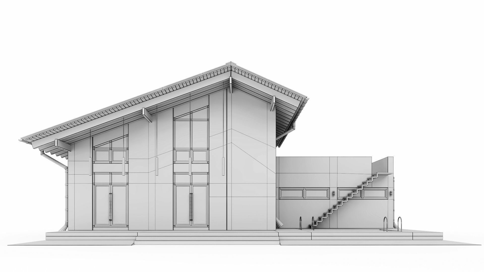 Modern swiss chalet 3D model_47