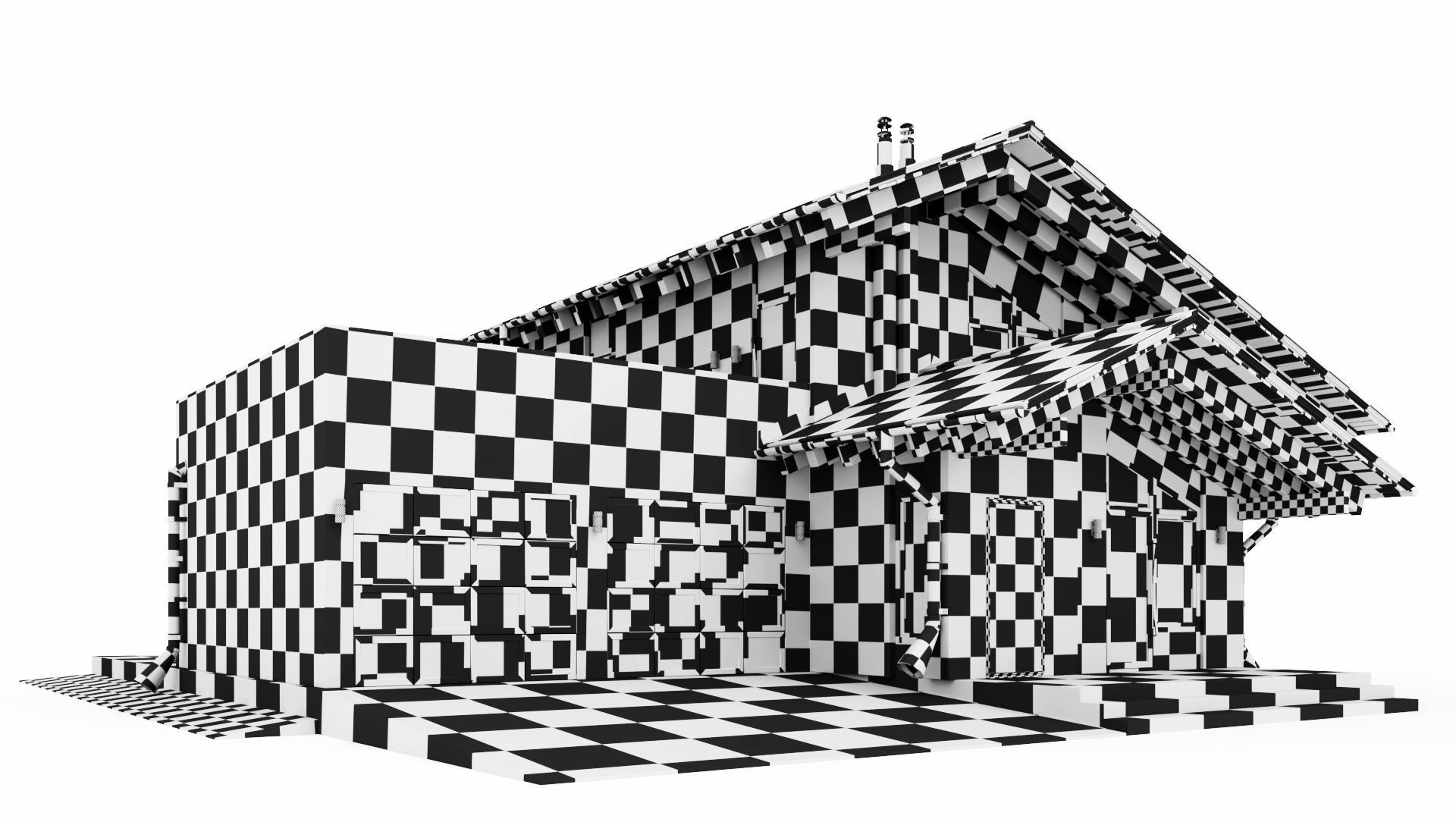Modern swiss chalet 3D model_19