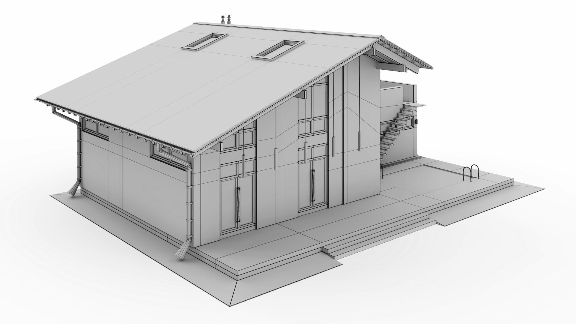Modern swiss chalet 3D model_52