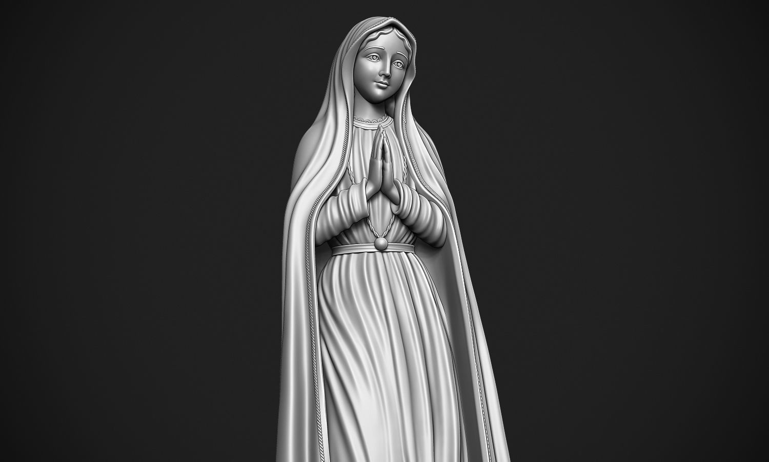 Virgin Mary Praying 3D print model_3