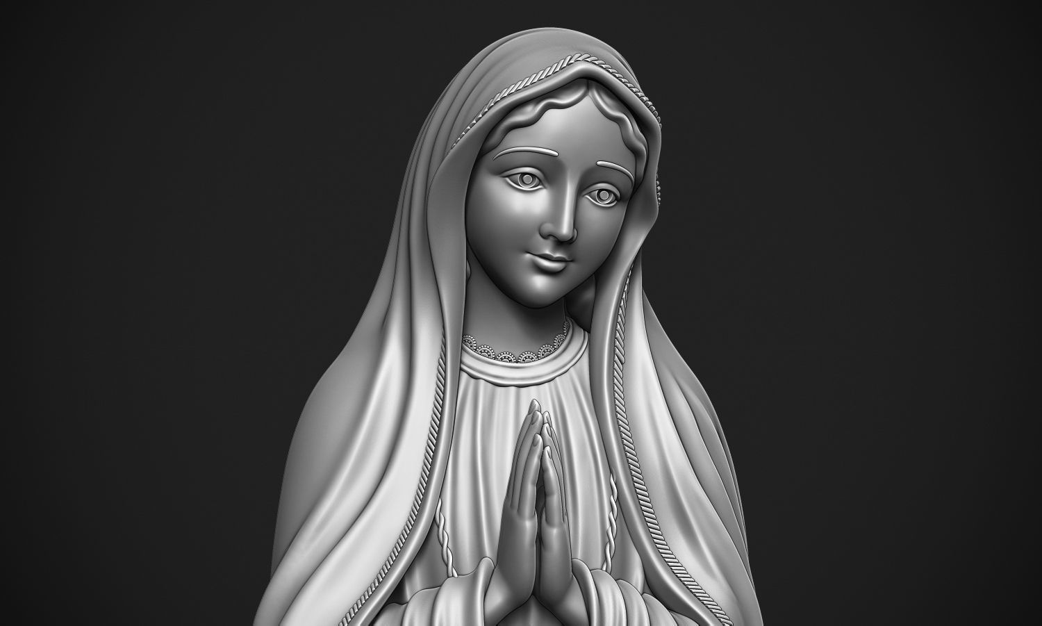 Virgin Mary Praying 3D print model_1