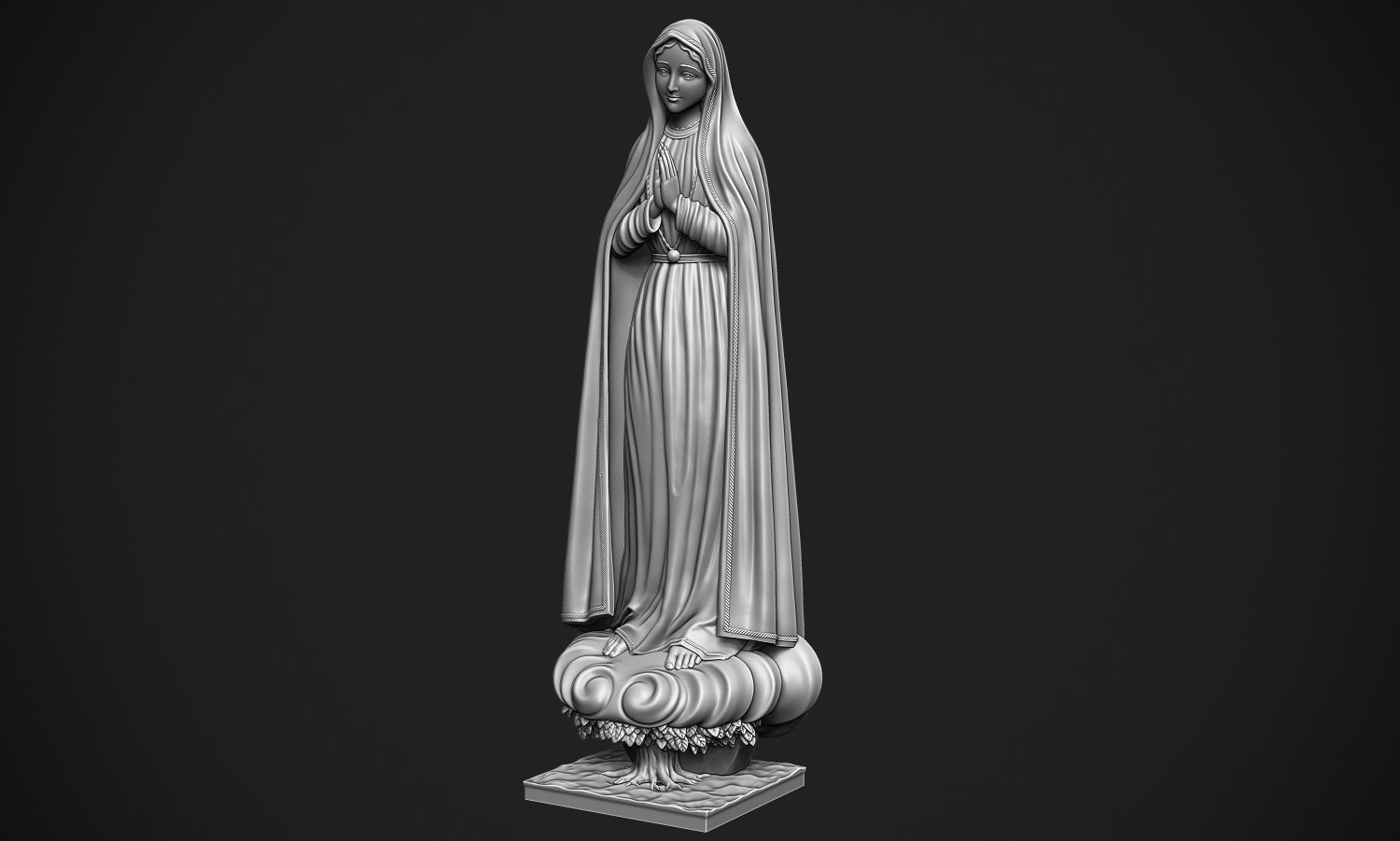 Virgin Mary Praying 3D print model_5
