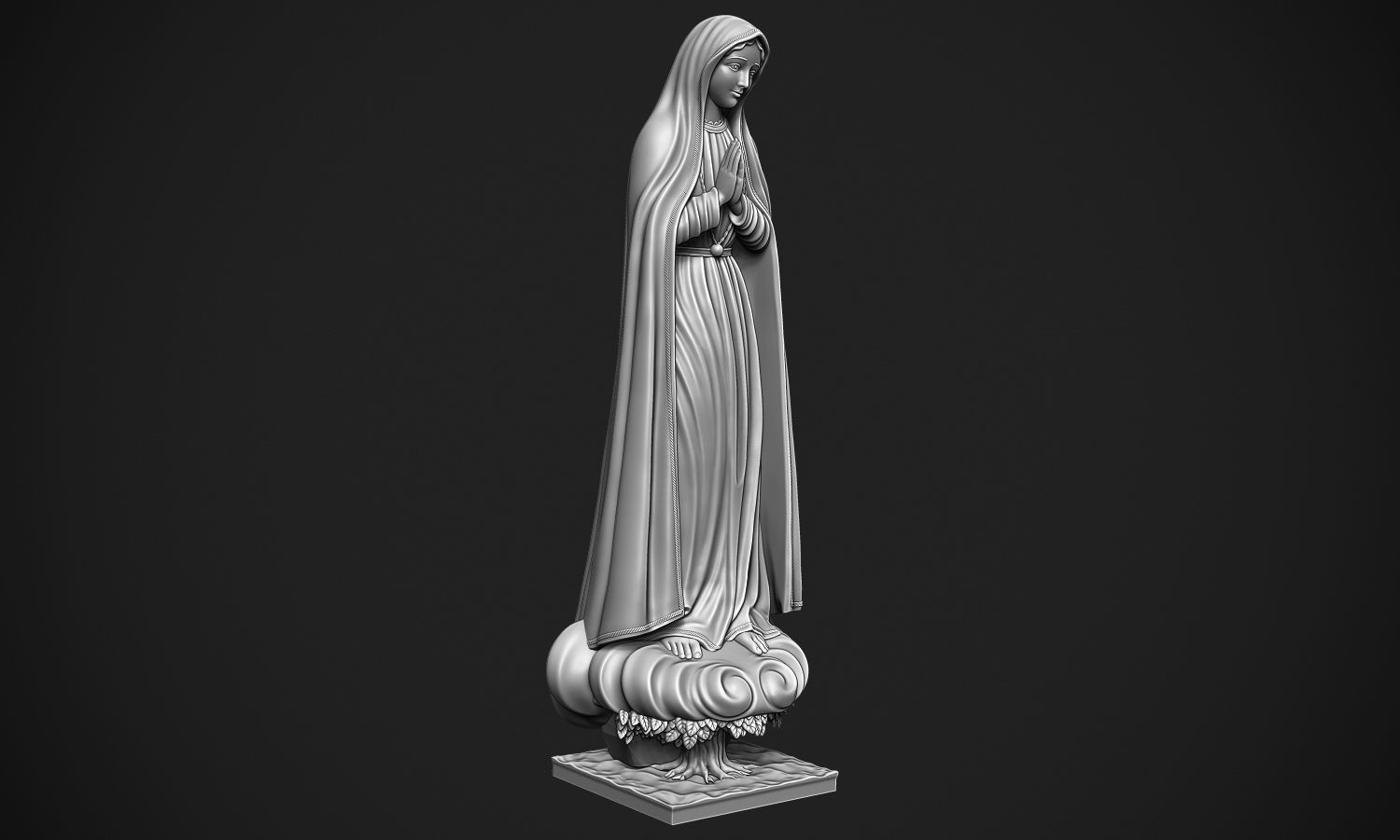 Virgin Mary Praying 3D print model_6