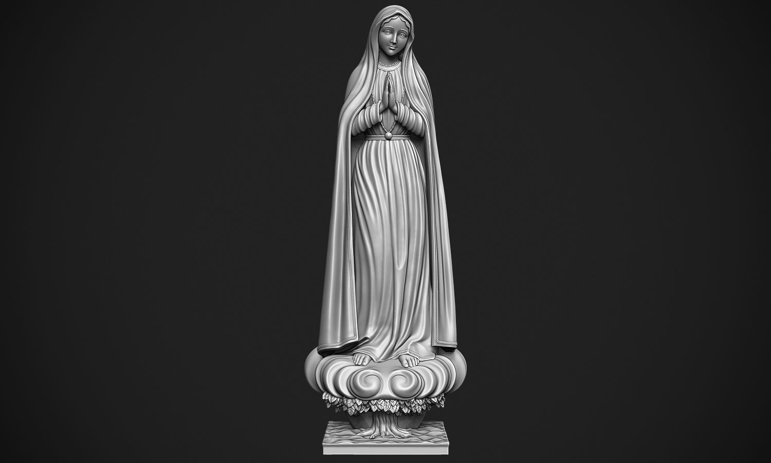 Virgin Mary Praying 3D print model_4