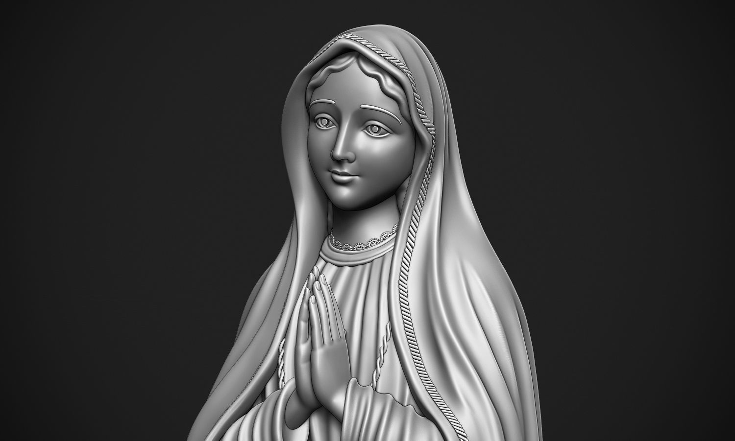 Virgin Mary Praying 3D print model_2