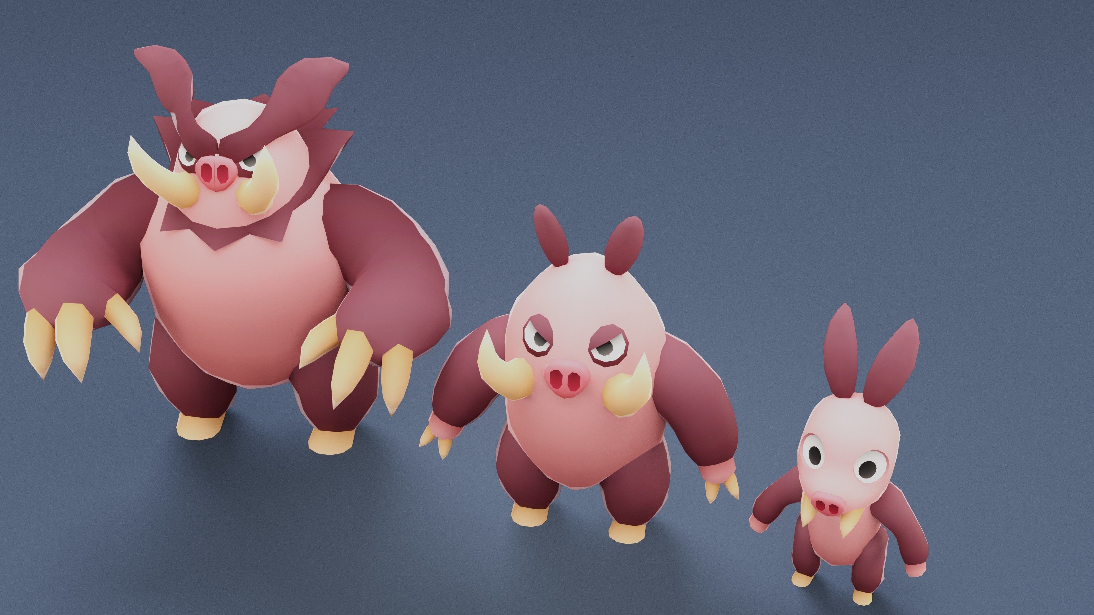 Cartoon Characters - Creatures Pack 02 Low-poly 3D model_22