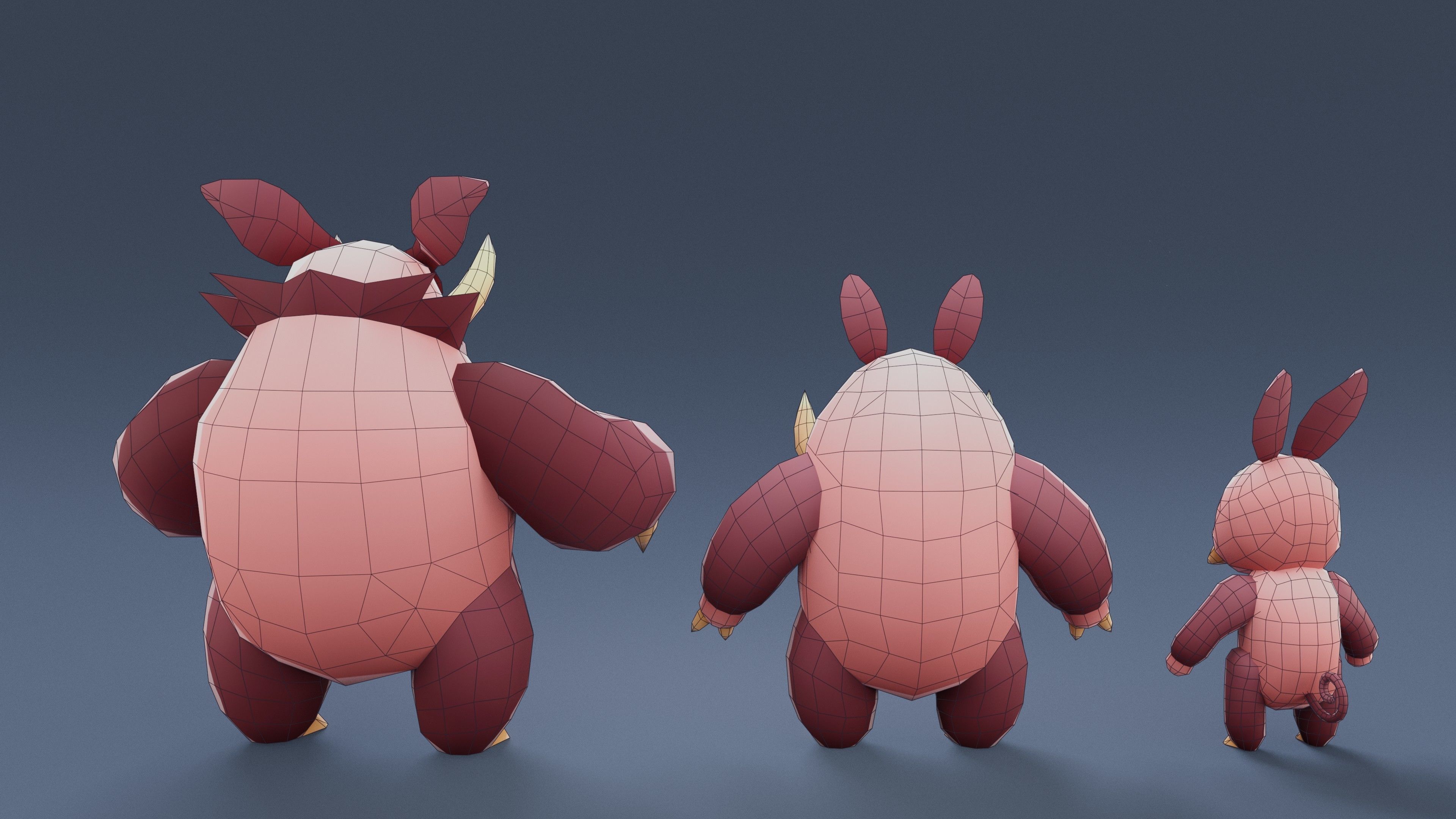 Cartoon Characters - Creatures Pack 02 Low-poly 3D model_29