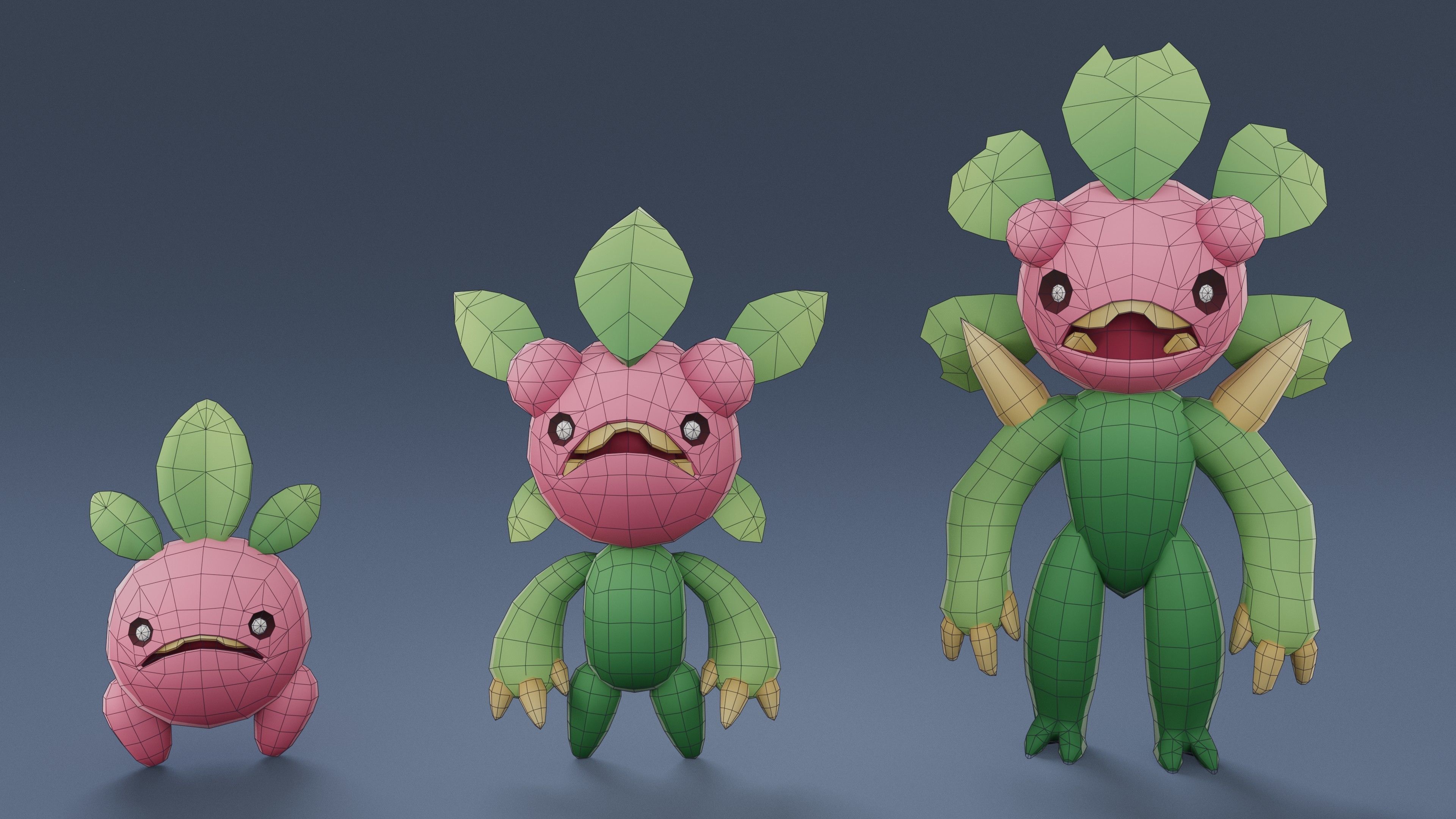 Cartoon Characters - Creatures Pack 02 Low-poly 3D model_49