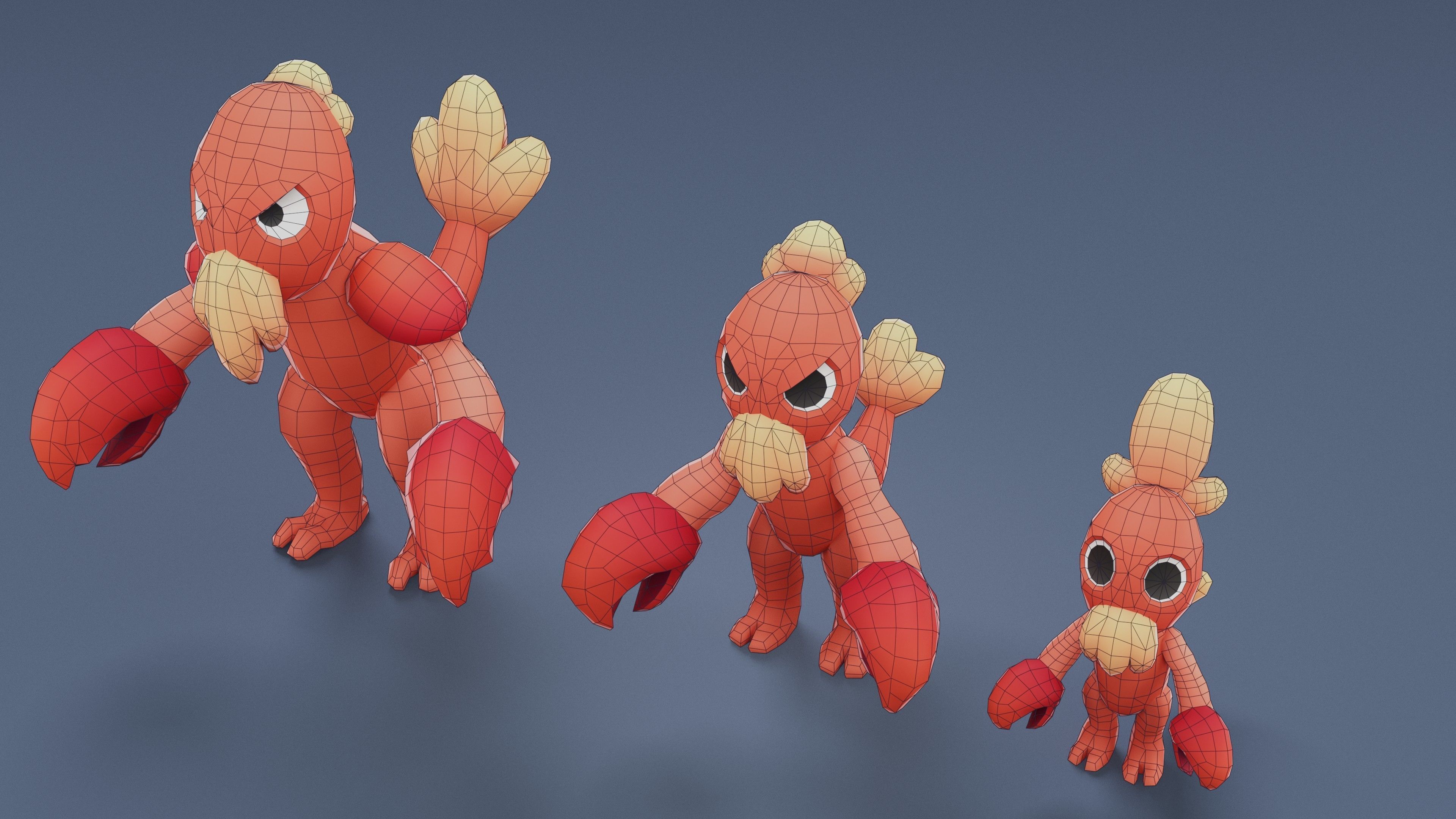 Cartoon Characters - Creatures Pack 02 Low-poly 3D model_39