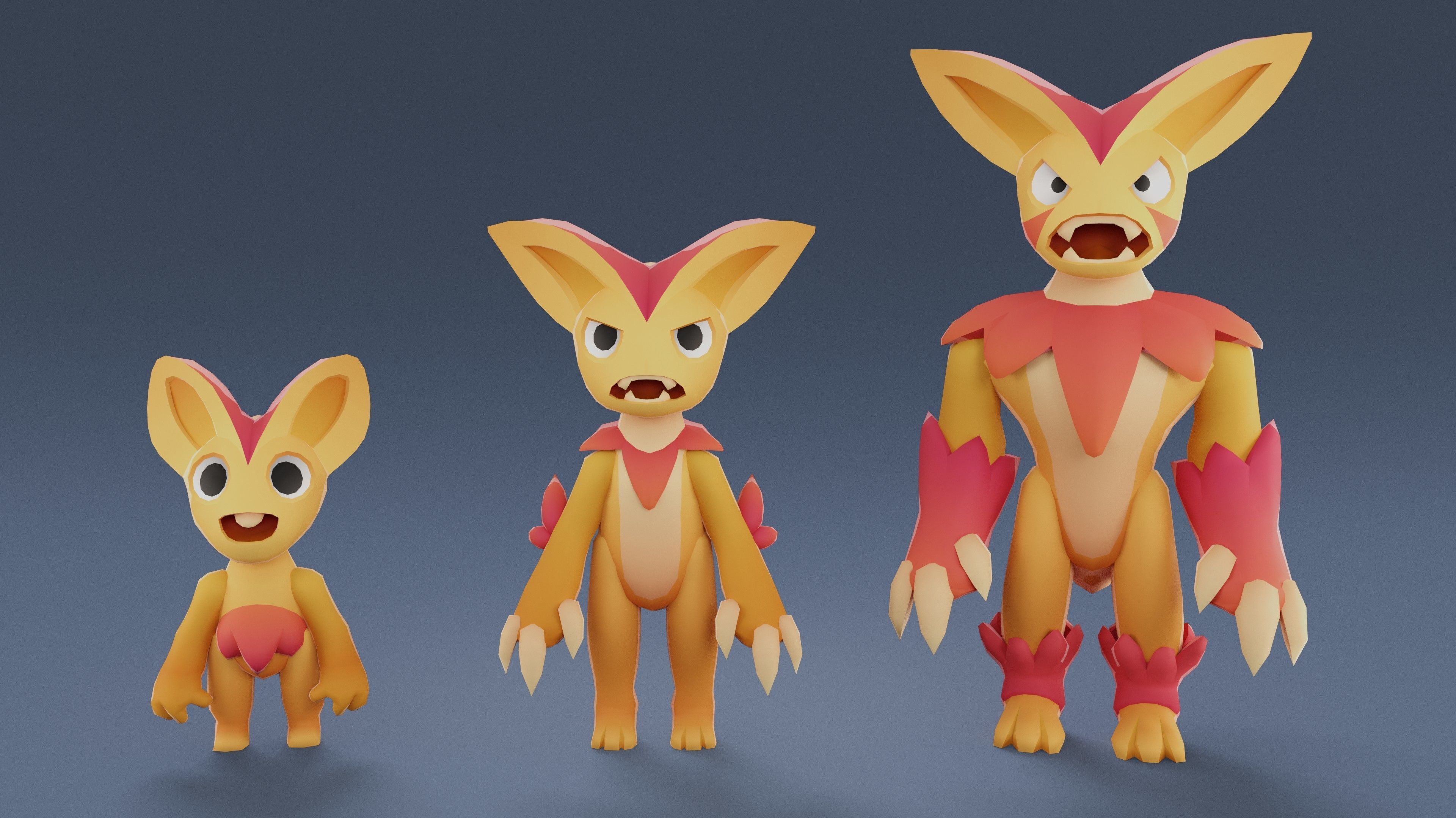 Cartoon Characters - Creatures Pack 02 Low-poly 3D model_32