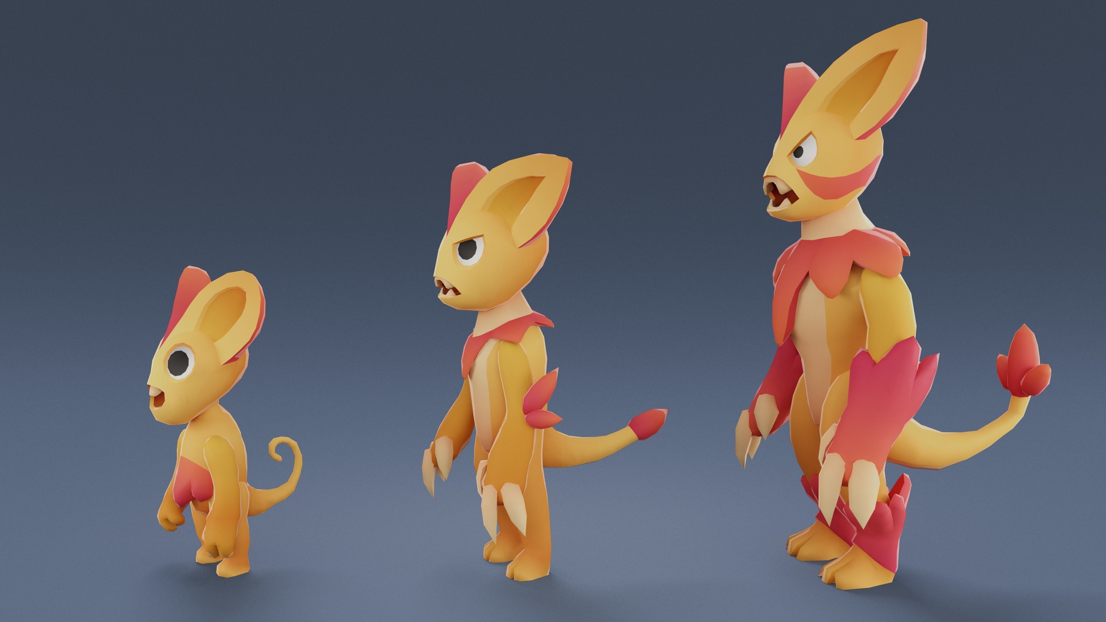 Cartoon Characters - Creatures Pack 02 Low-poly 3D model_34