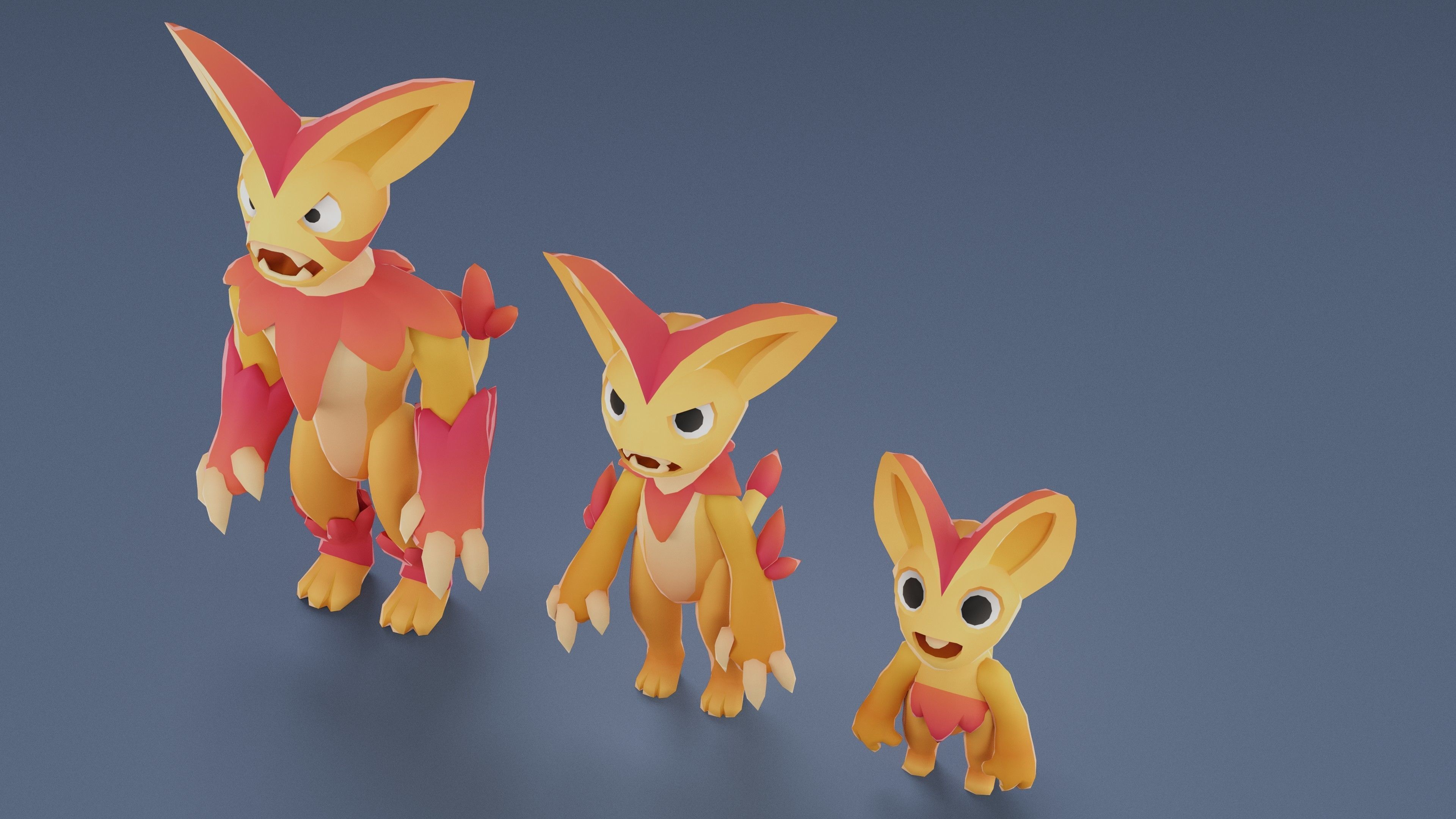 Cartoon Characters - Creatures Pack 02 Low-poly 3D model_30