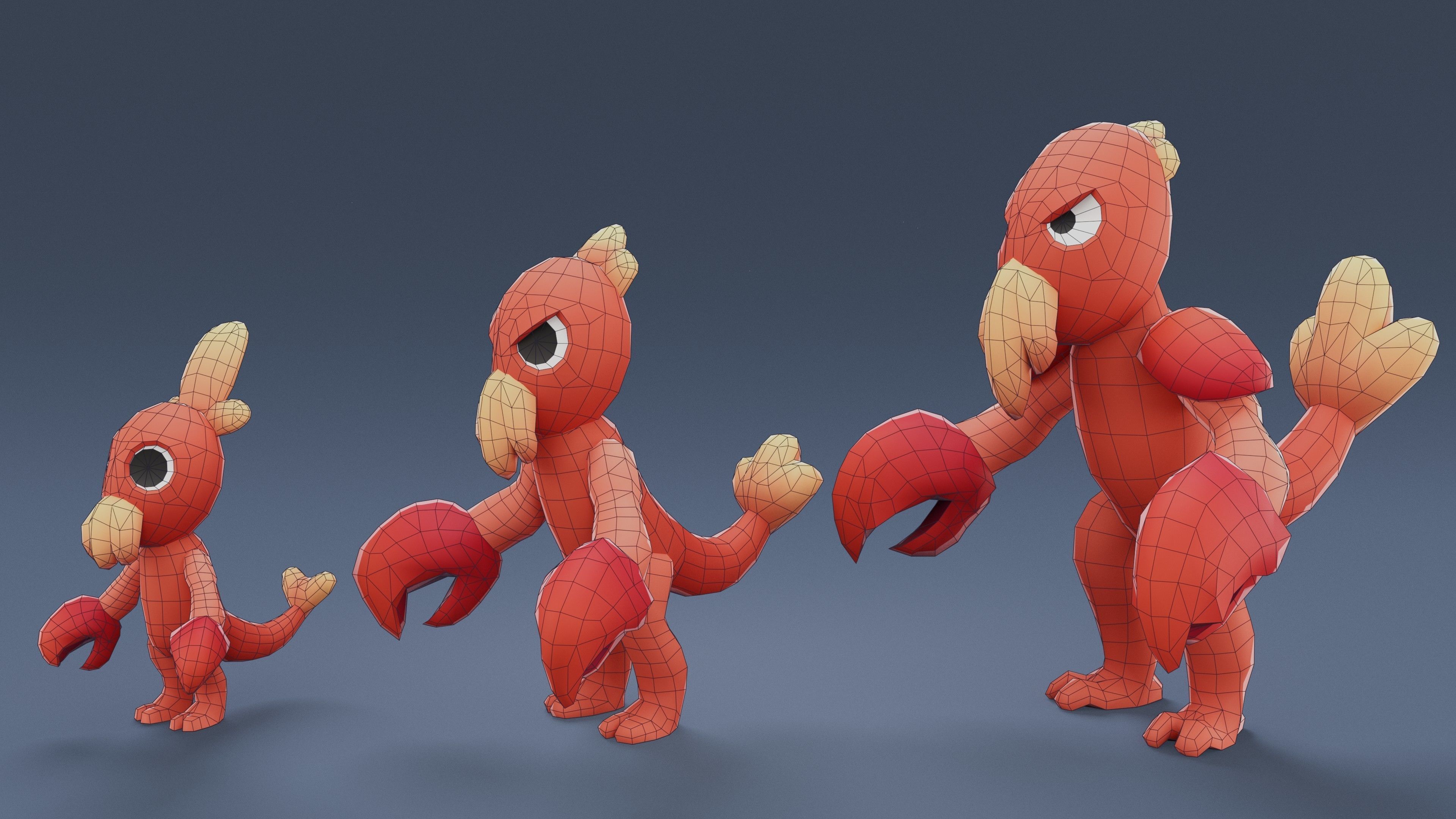 Cartoon Characters - Creatures Pack 02 Low-poly 3D model_43