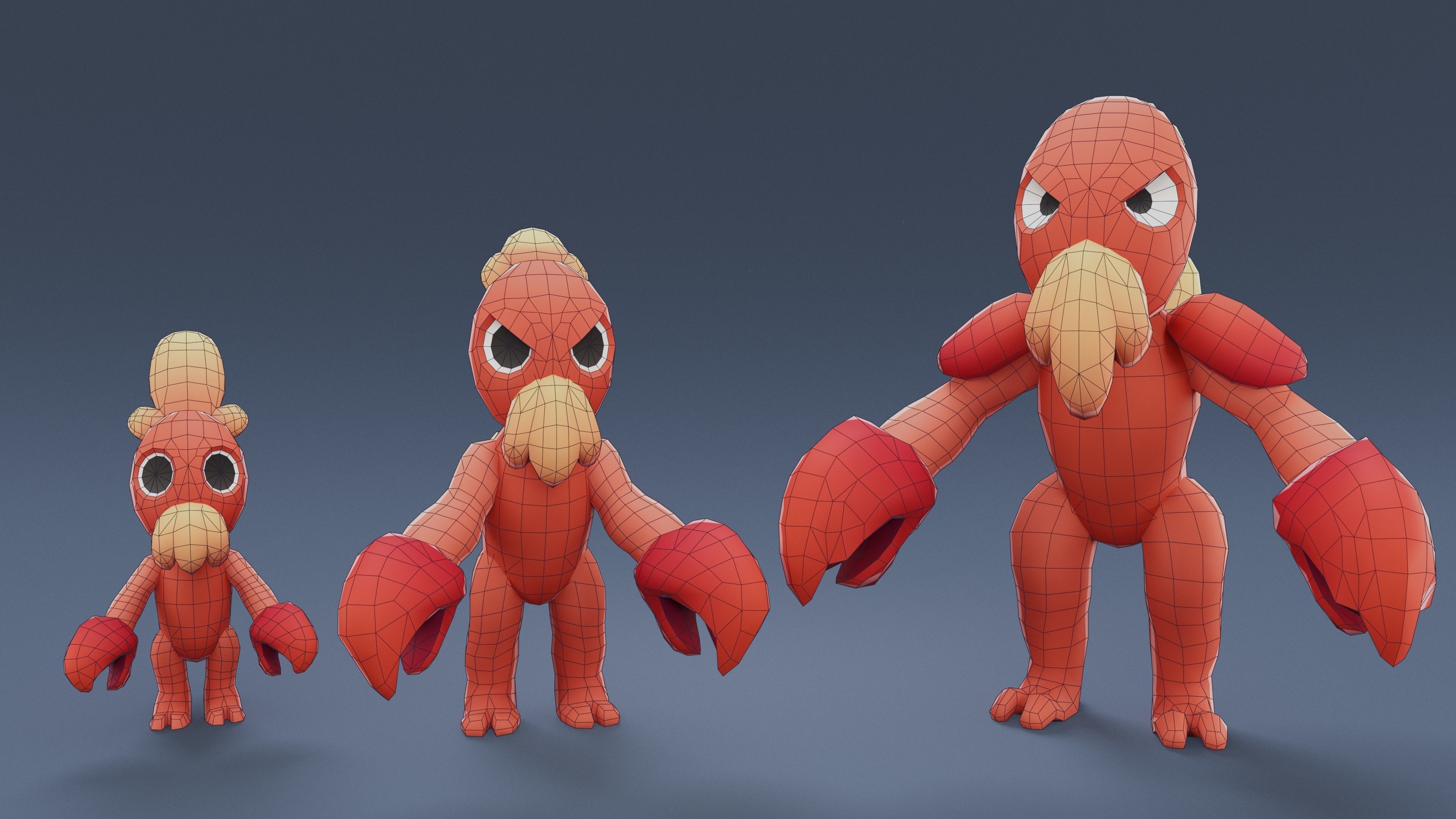 Cartoon Characters - Creatures Pack 02 Low-poly 3D model_41
