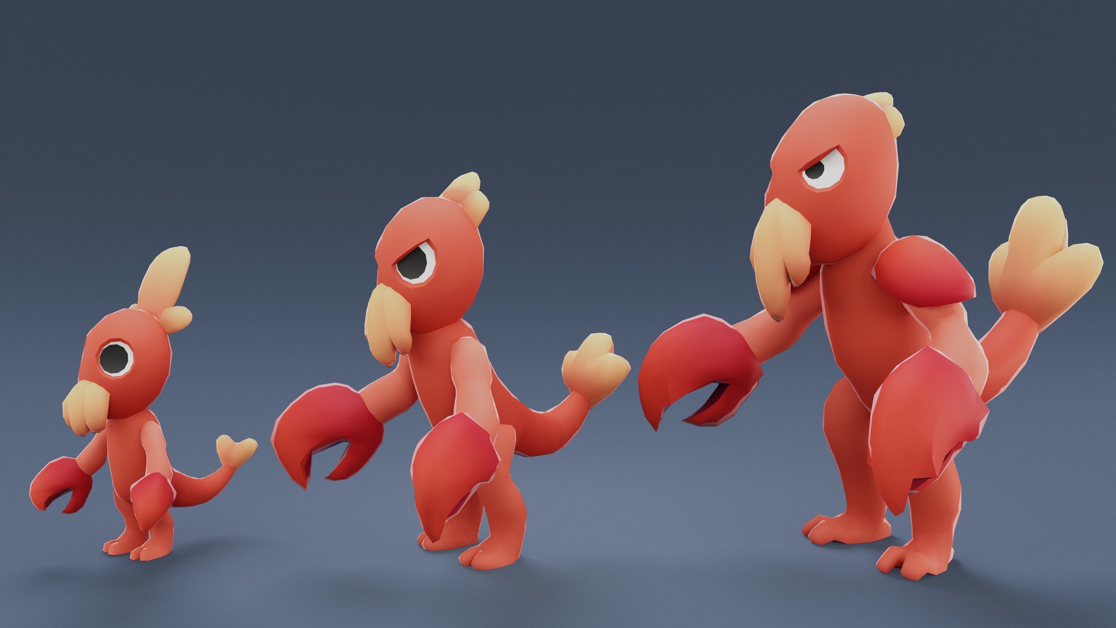Cartoon Characters - Creatures Pack 02 Low-poly 3D model_42