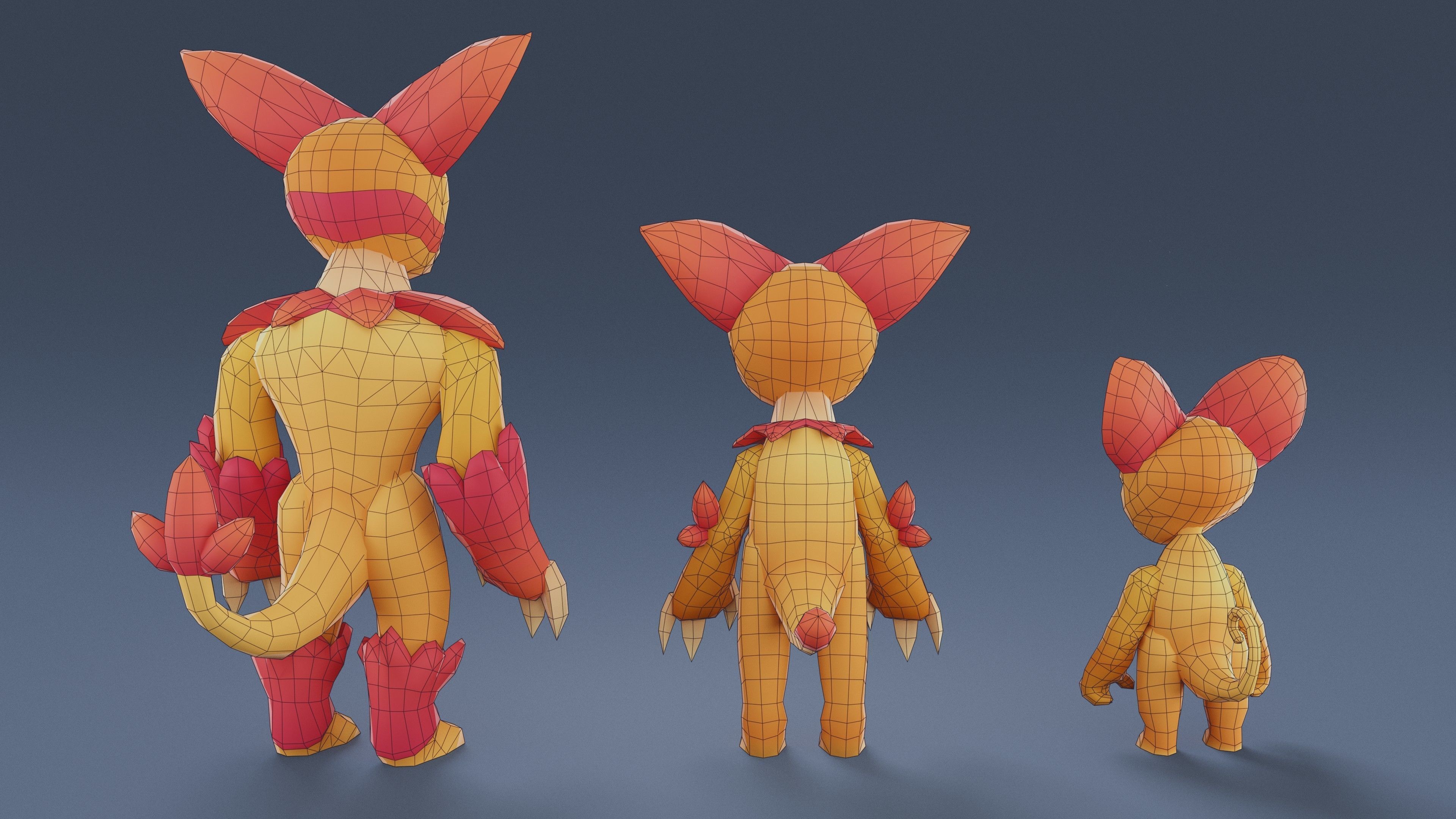 Cartoon Characters - Creatures Pack 02 Low-poly 3D model_37