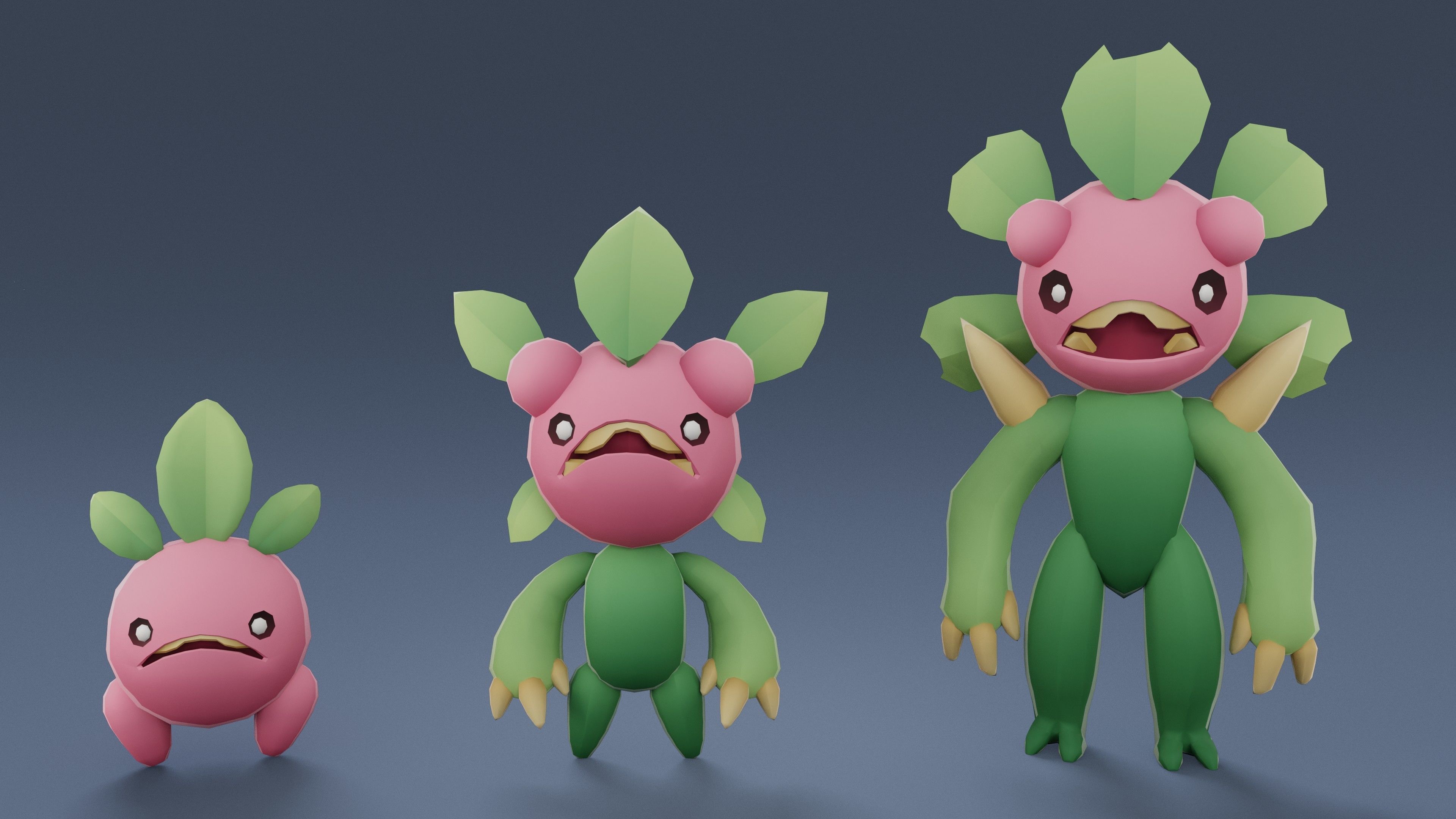Cartoon Characters - Creatures Pack 02 Low-poly 3D model_48