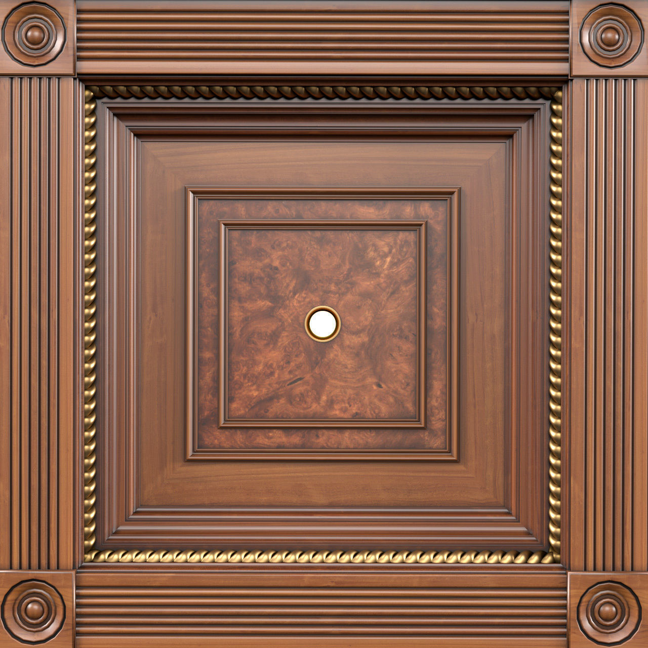 Classic ceiling with lights  3D model_3