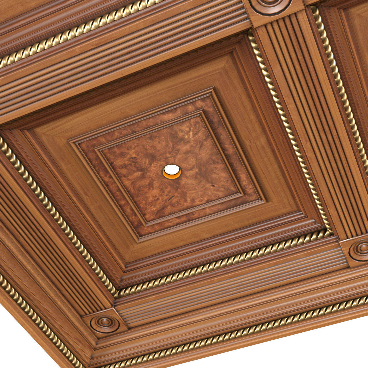 Classic ceiling with lights  3D model_4