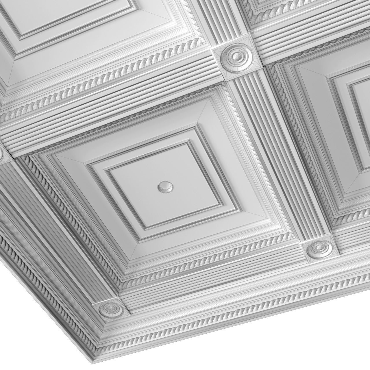 Classic ceiling with lights  3D model_7