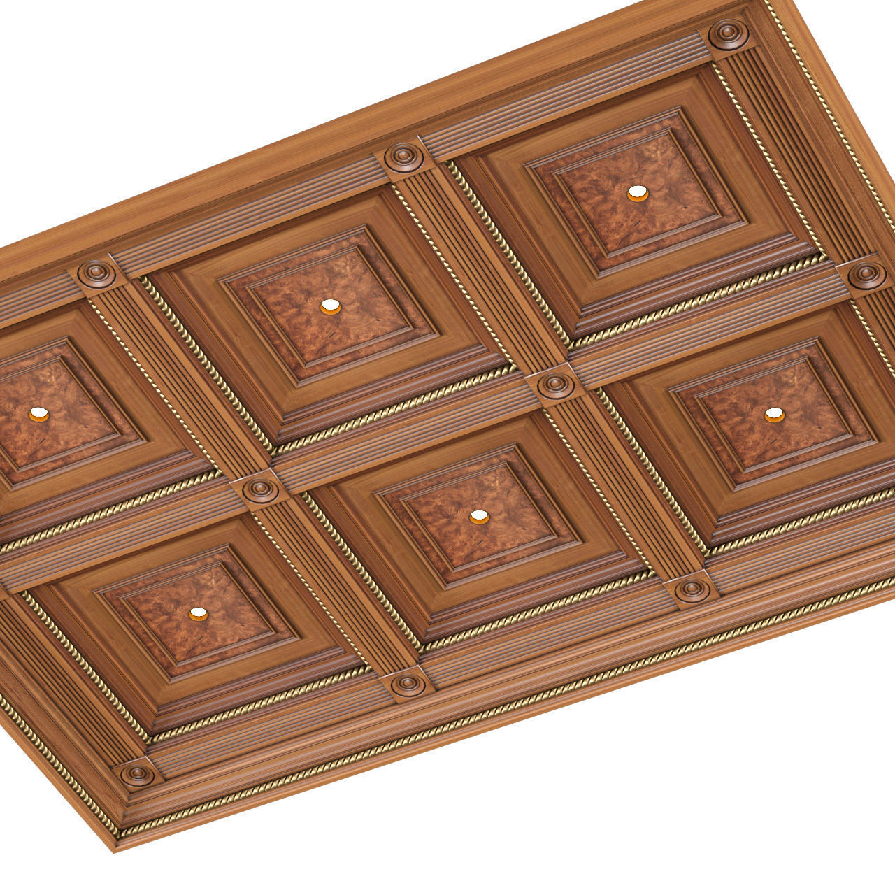 Classic ceiling with lights  3D model_1