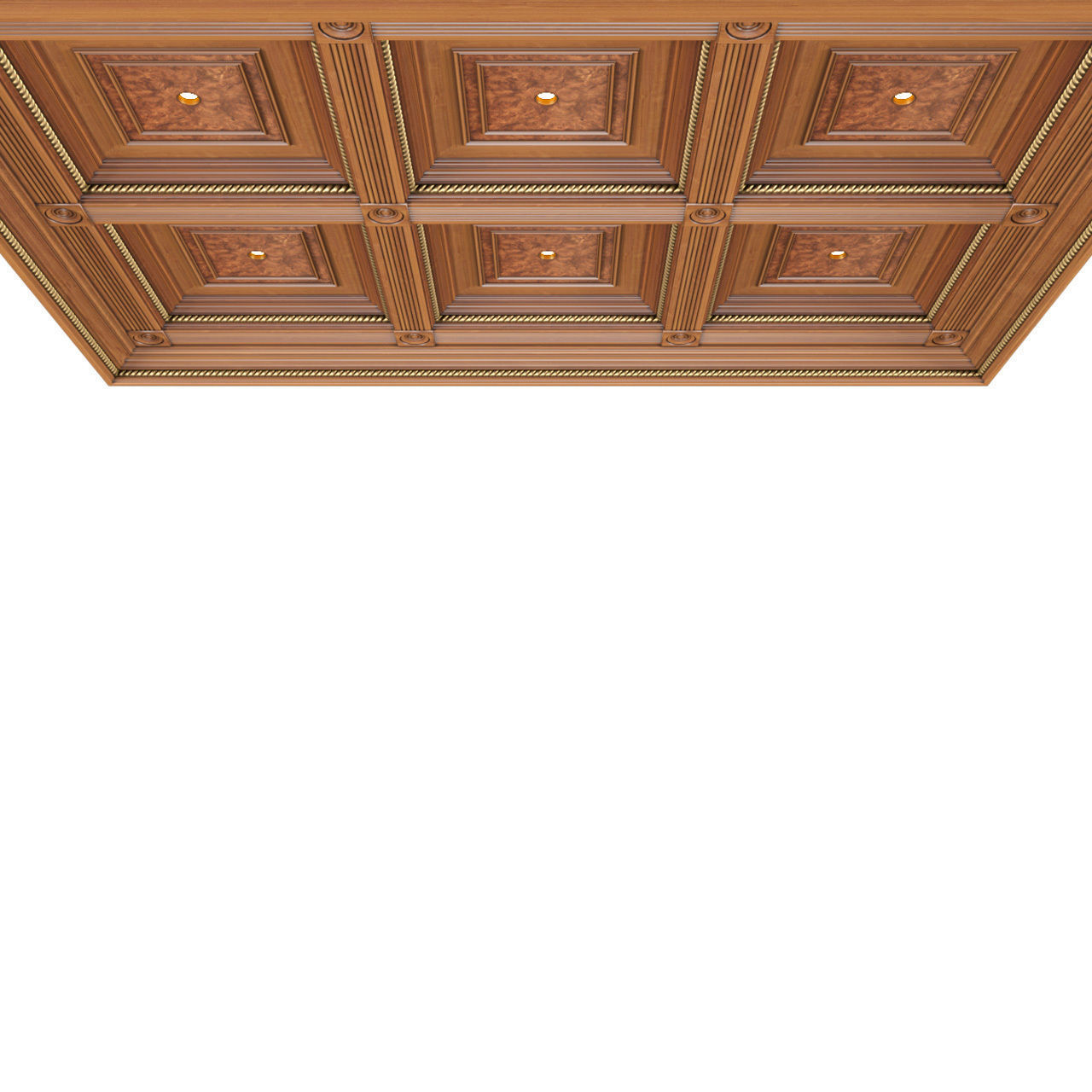 Classic ceiling with lights  3D model_6