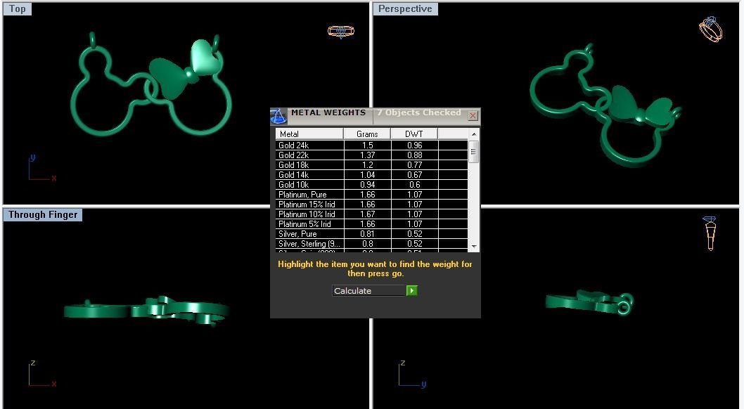 Women Pendants 3dm STL OBJ FBX Renders Details 3D print model_3