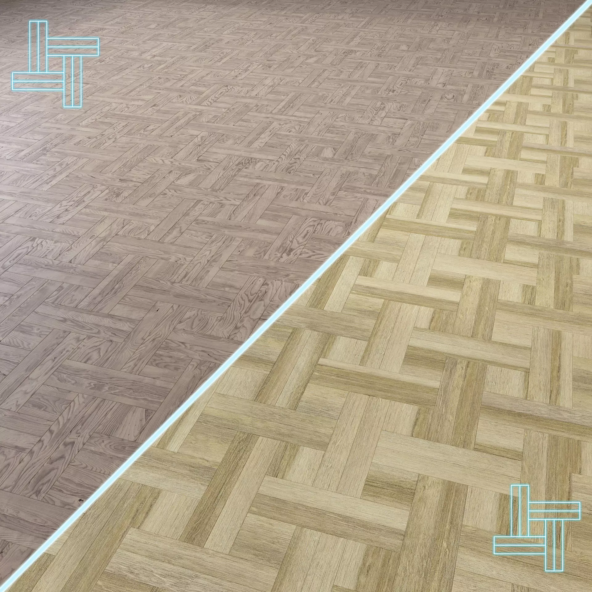 Parquet - Laminate - Wooden floor 2 in 1 Low-poly 3D model_0