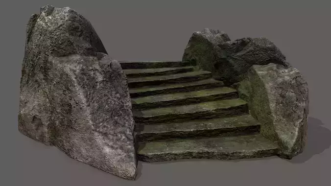 Stairs set of made out of rocks