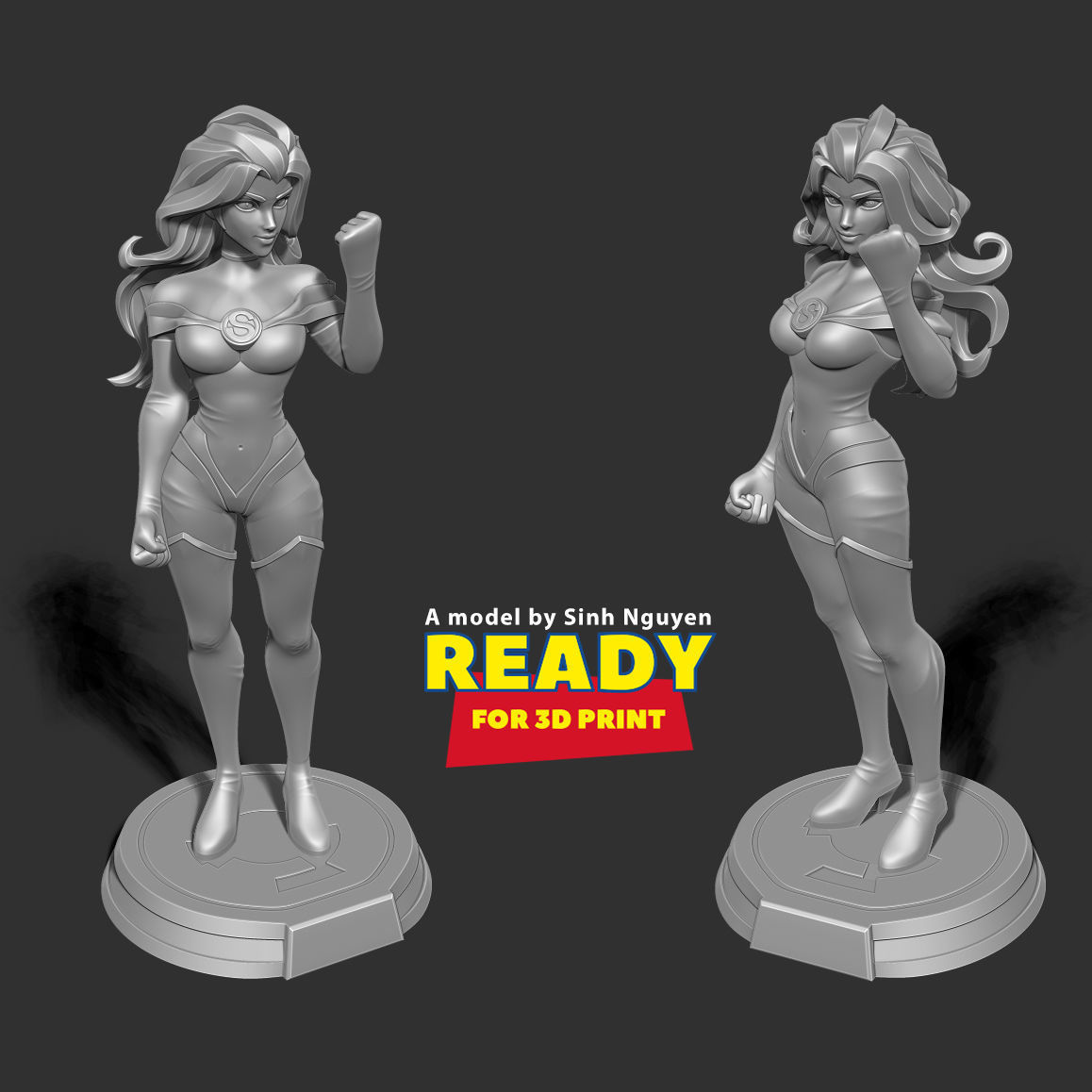 Superwoman Stylized 3D print model_3