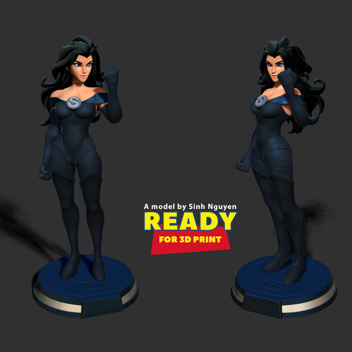 Superwoman Stylized 3D print model_4
