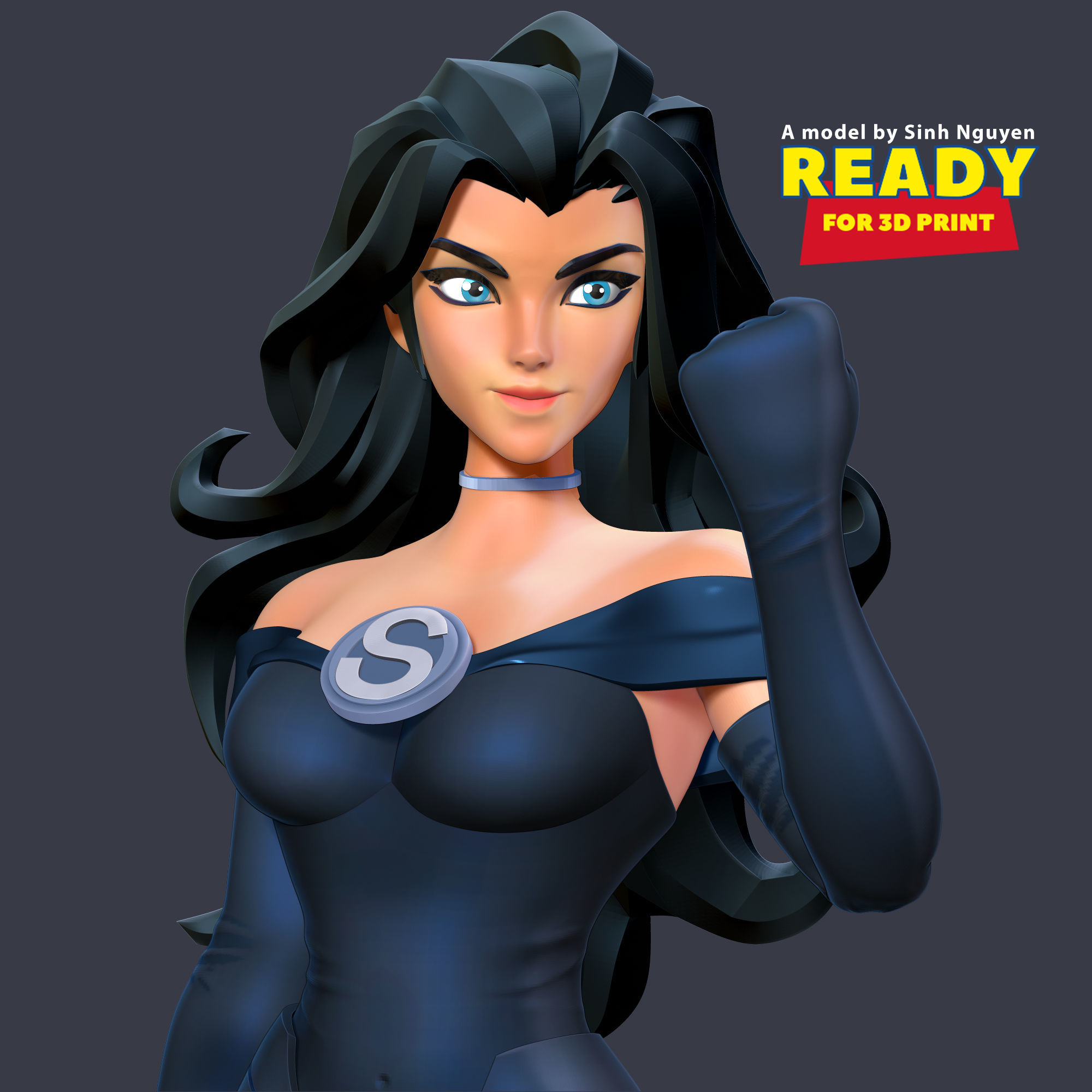 Superwoman Stylized 3D print model_6