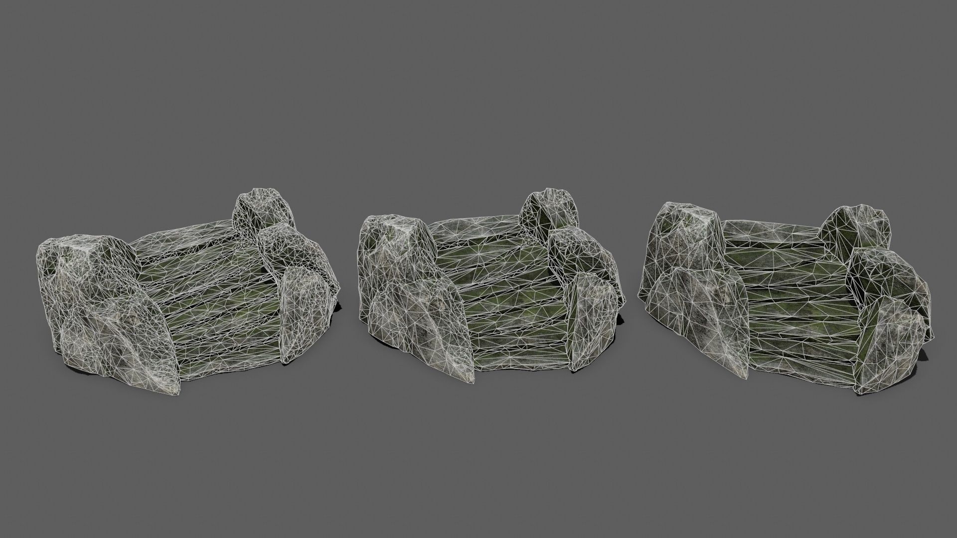 Stairs set of made out of rocks Low-poly 3D model_12