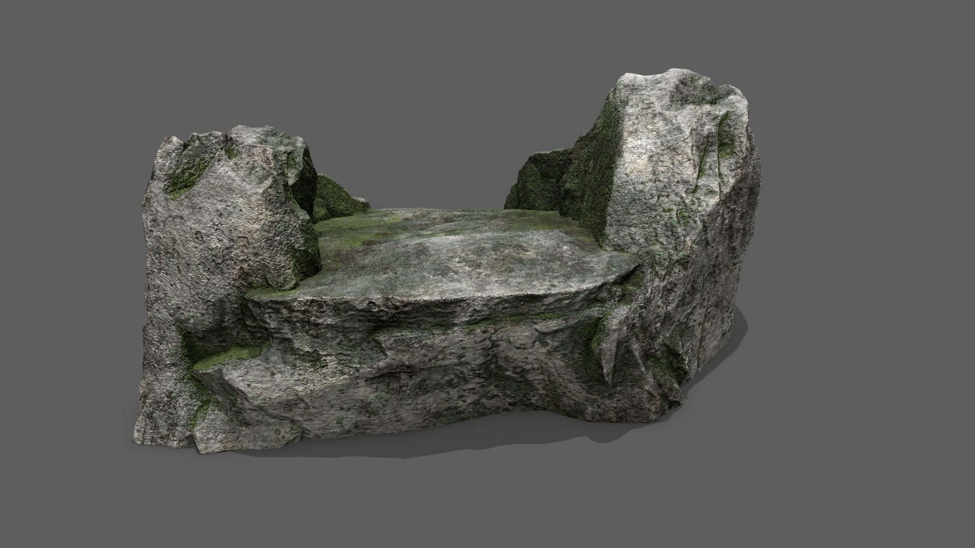 Stairs set of made out of rocks Low-poly 3D model_5