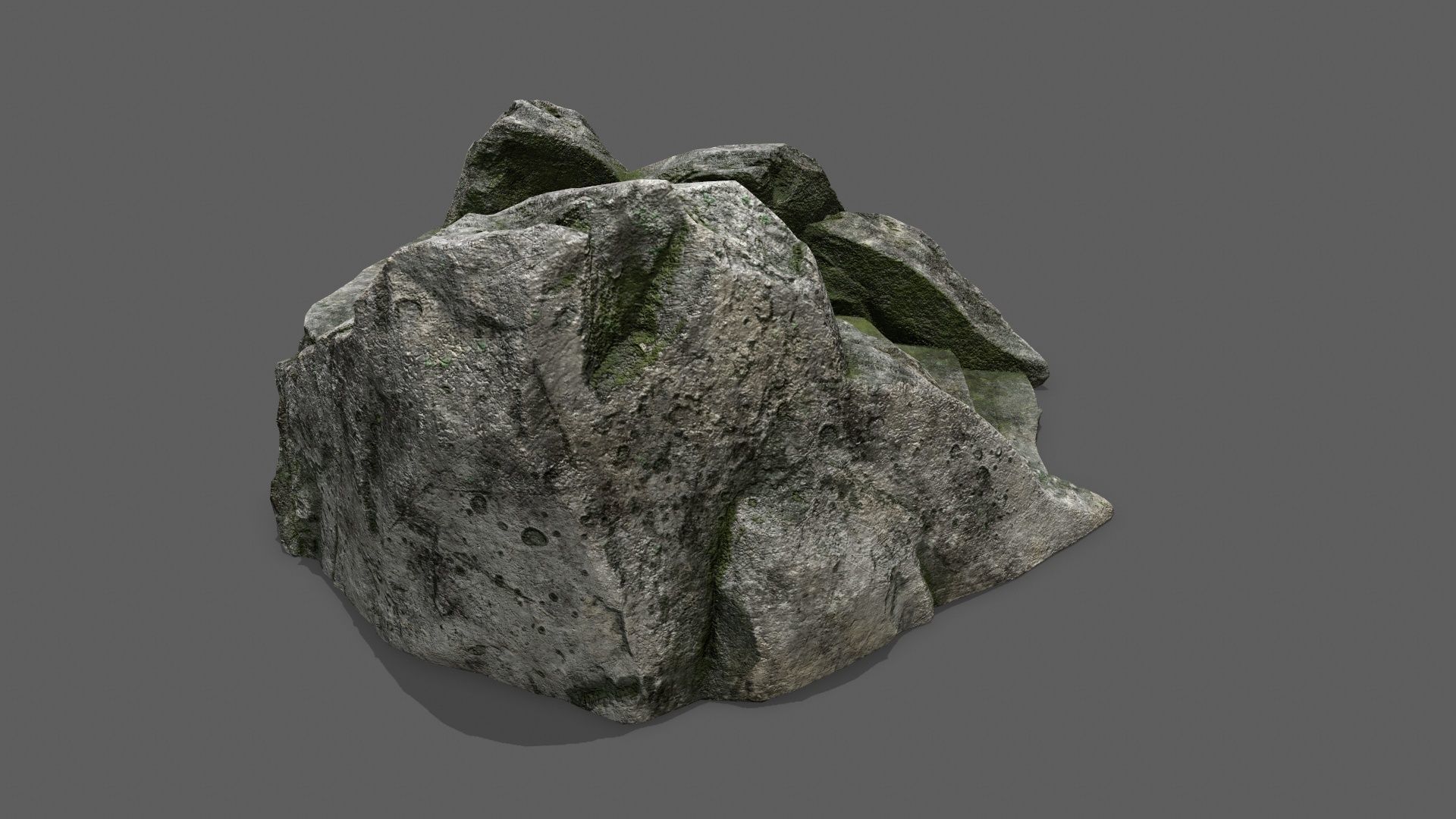 Stairs set of made out of rocks Low-poly 3D model_7