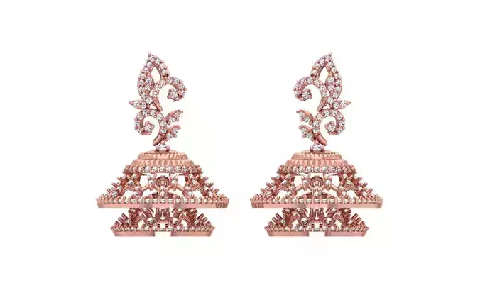Women Earrings 3dm STL OBJ FBX Renders Details
