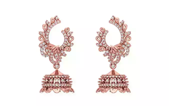 Women Earrings 3dm STL OBJ FBX Renders Details