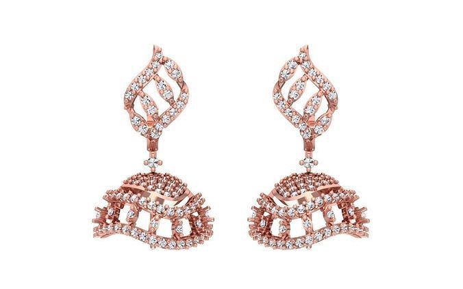 Women Earrings 3dm STL OBJ FBX Renders Details 3D print model