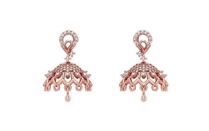 Women Earrings 3dm STL OBJ FBX Renders Details 3D print model
