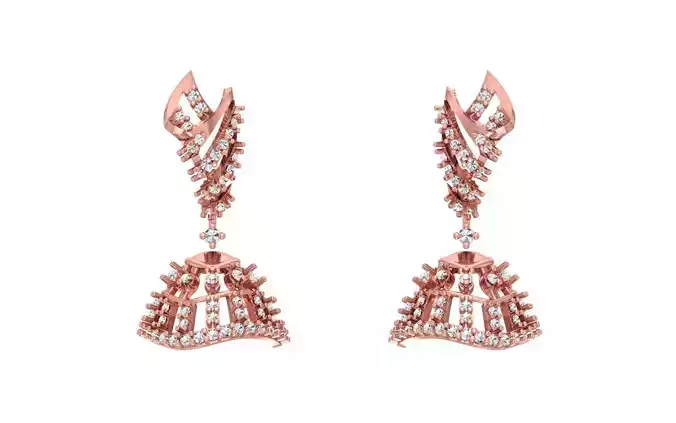 Women Earrings 3dm STL OBJ FBX Renders Details