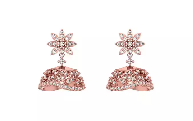 Women Earrings 3dm STL OBJ FBX Renders Details