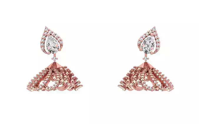 Women Earrings 3dm STL OBJ FBX Renders Details