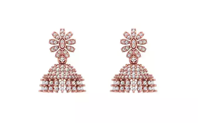 Women Earrings 3dm STL OBJ FBX Renders Details