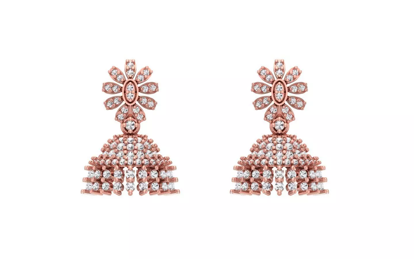 Women Earrings 3dm STL OBJ FBX Renders Details 3D print model_0