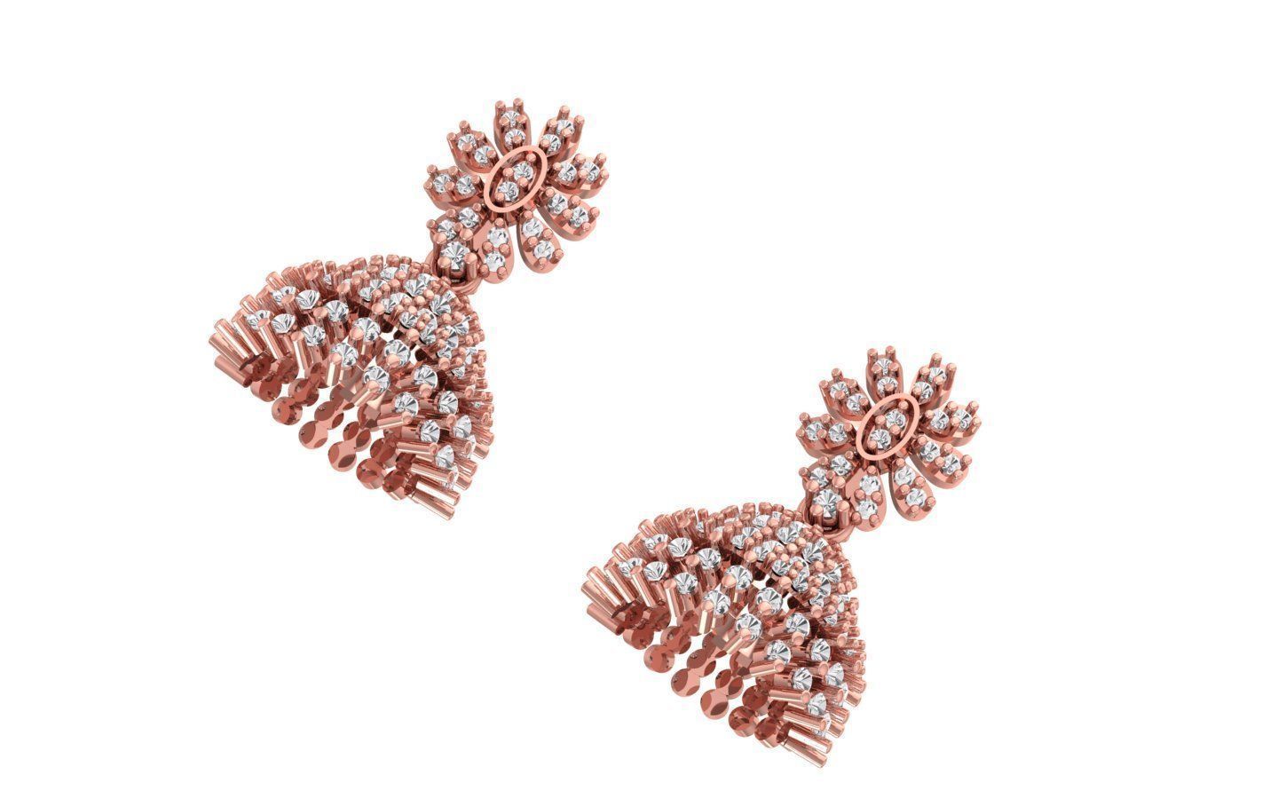 Women Earrings 3dm STL OBJ FBX Renders Details 3D print model_2