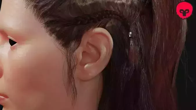 Real-Time Hairstyle plus UE5 Project Low-poly 3D model